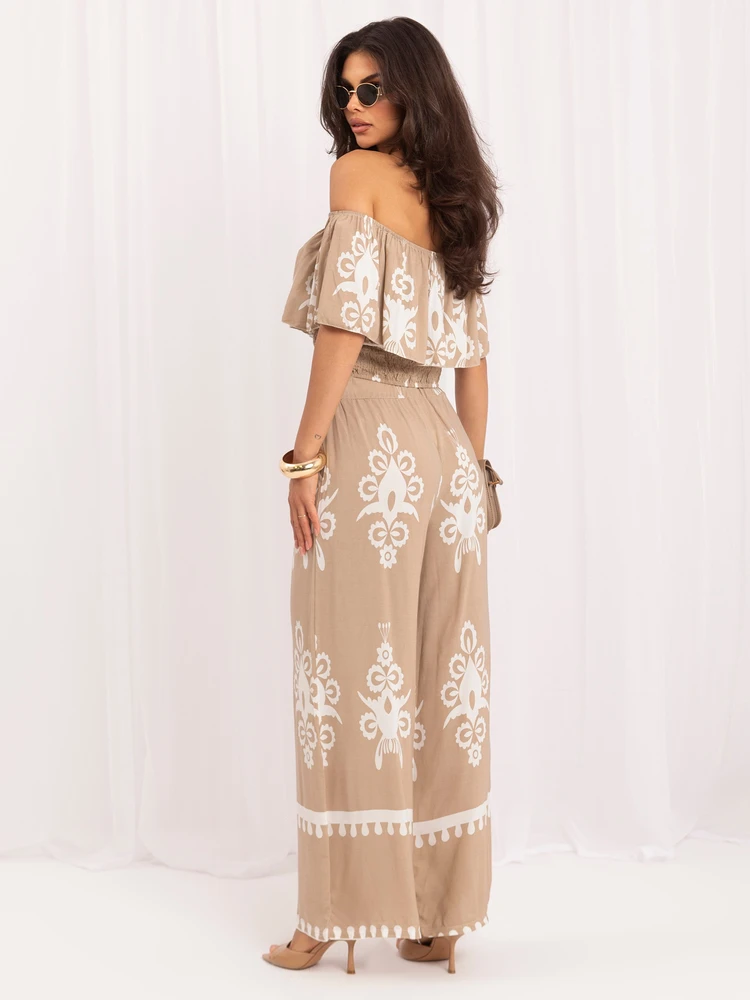 Italy Moda Laisvalaikio kostiumėlis moterims-MO-KMPL-126175.85-smėlio spalva