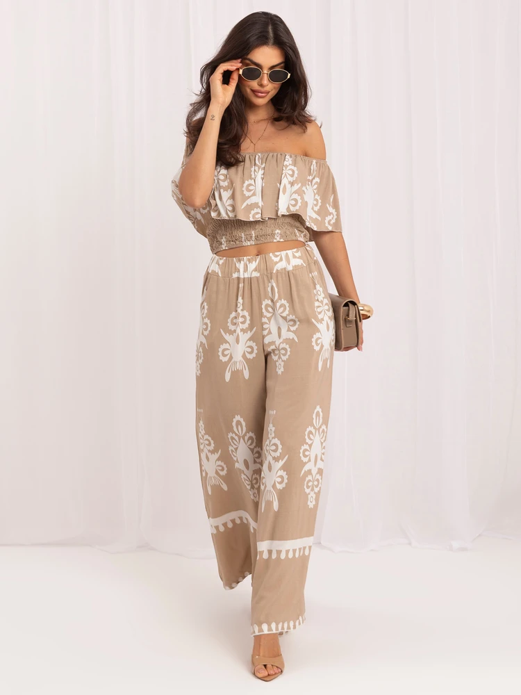 Italy Moda Laisvalaikio kostiumėlis moterims-MO-KMPL-126175.85-smėlio spalva