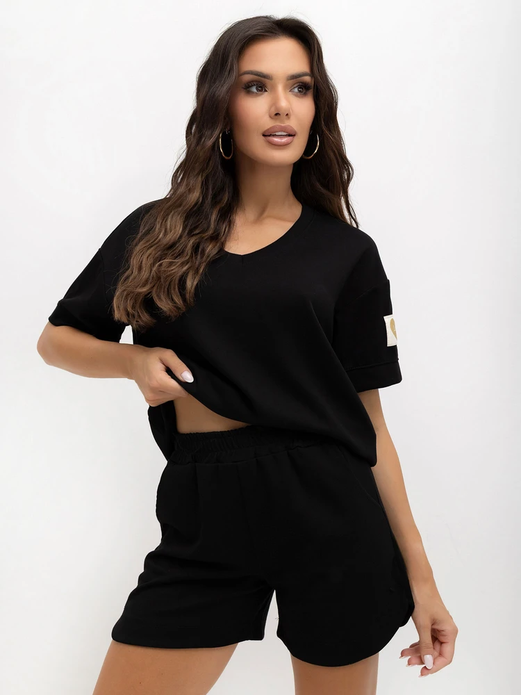 Italy Moda Laisvalaikio kostiumėlis moterims-MO-KMPL-M61773xy.86-juoda