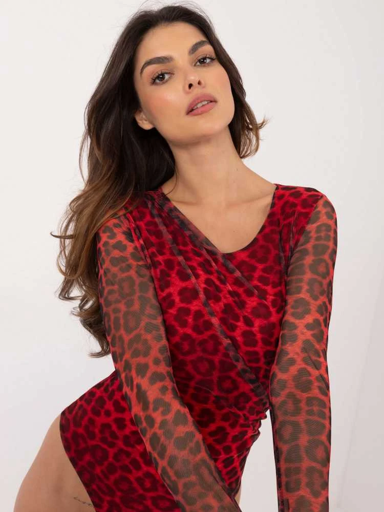 Italy Moda Triko palaidinė moterims DHJ-BO-16926-2,70-raudonas