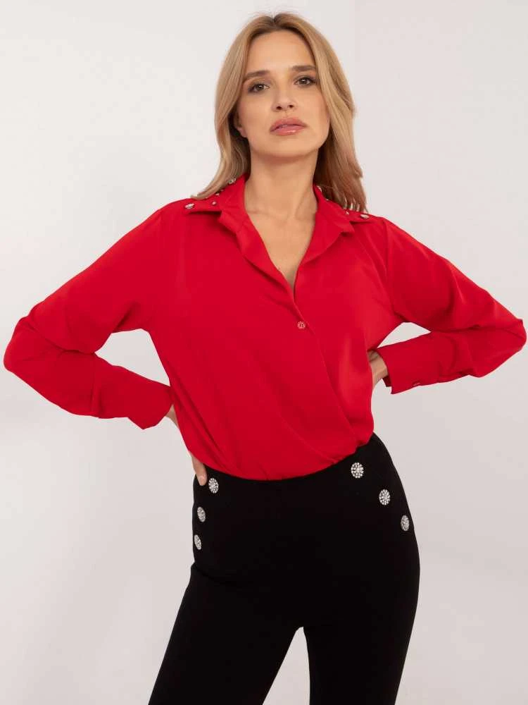 Italy Moda Marškiniai-DHJ-KS-15260.96-raudoni