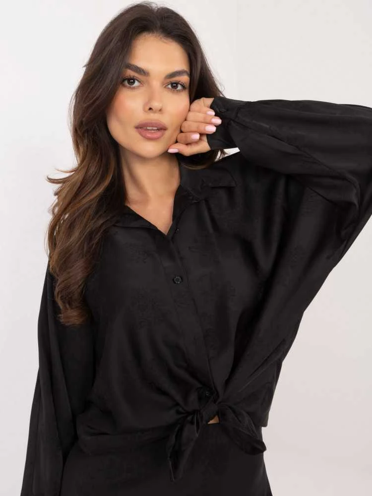 Italy Moda Marškiniai-DHJ-KS-16528.34-juodi