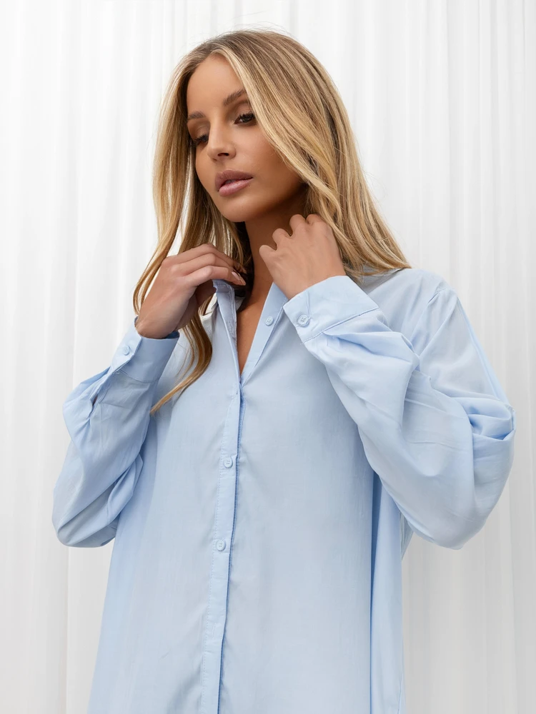 Italy Moda Koszula-IR-KS-MO-S4253.36-šviesiai mėlyna