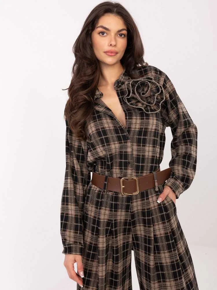 Italy Moda Koszula-IT-KS-21562.01-smėlio spalva