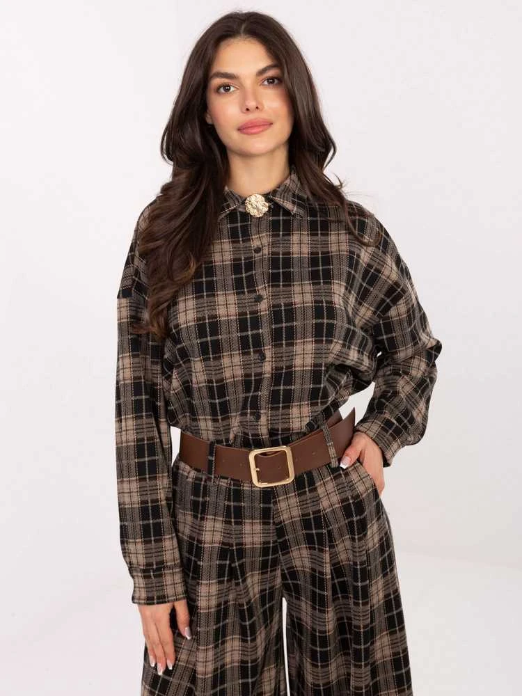 Italy Moda Koszula-IT-KS-21638.02-smėlio spalva