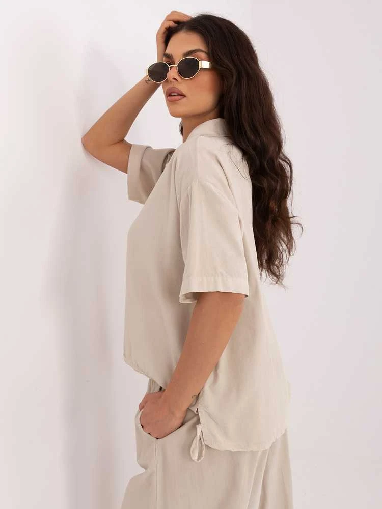 Italy Moda Koszula-IT-KS-FL10320.12-smėlio spalva