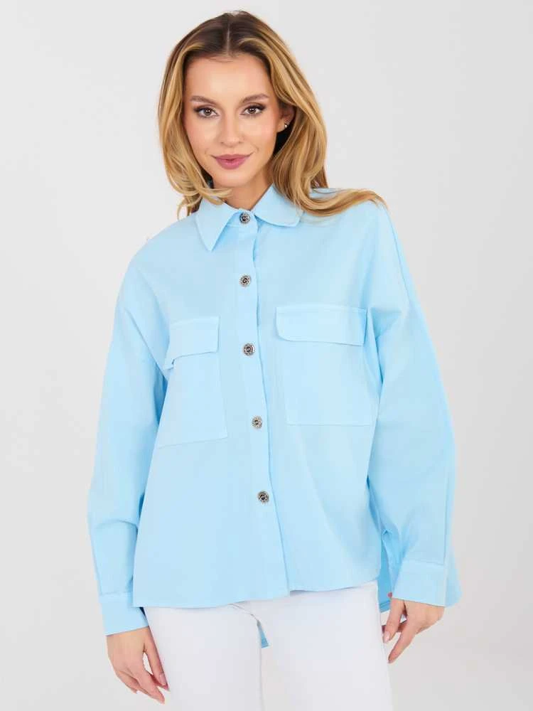 Italy Moda Koszula-IT-KS-FL9968.48-šviesiai mėlyna