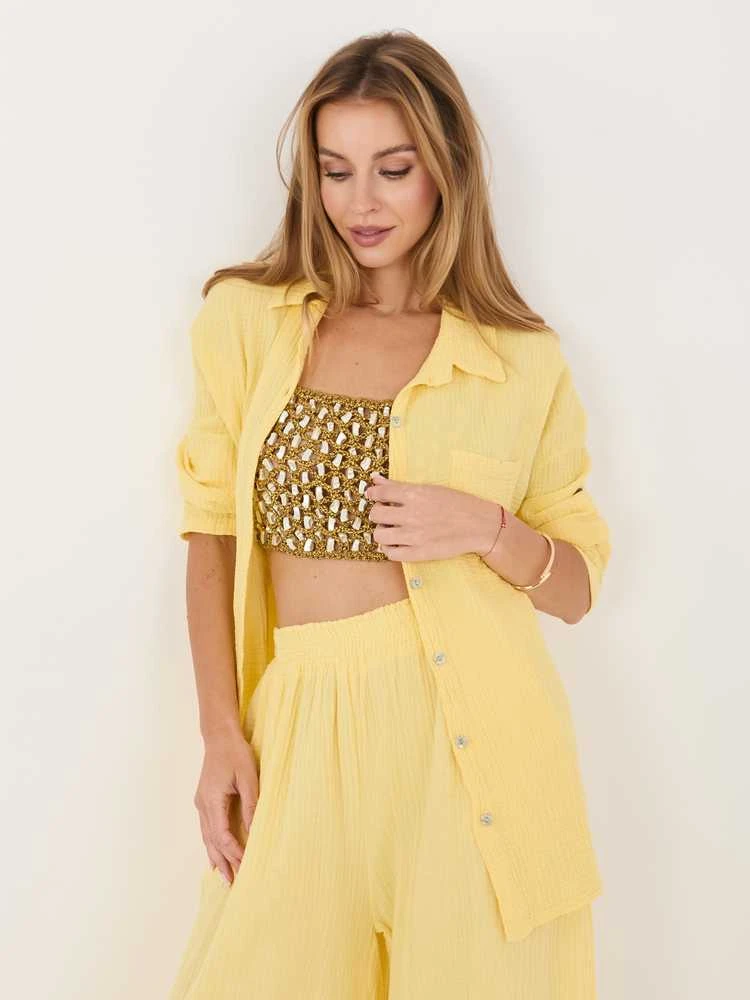 Italy Moda Koszula-MI-KS-2337.18-jasny geltona