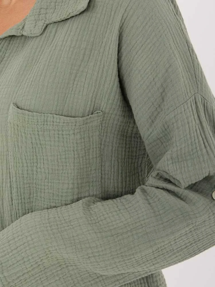 Italy Moda Koszula-MI-KS-2337.18-khaki