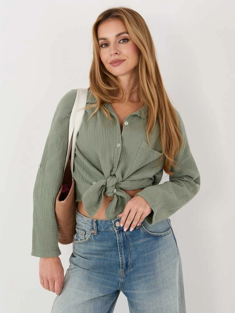Italy Moda Koszula-MI-KS-2337.18-khaki
