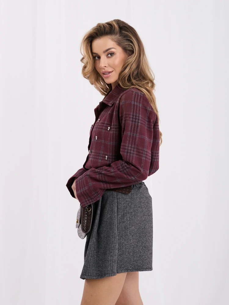 Italy Moda Koszula-MI-KS-52078-2.08P-bordinė