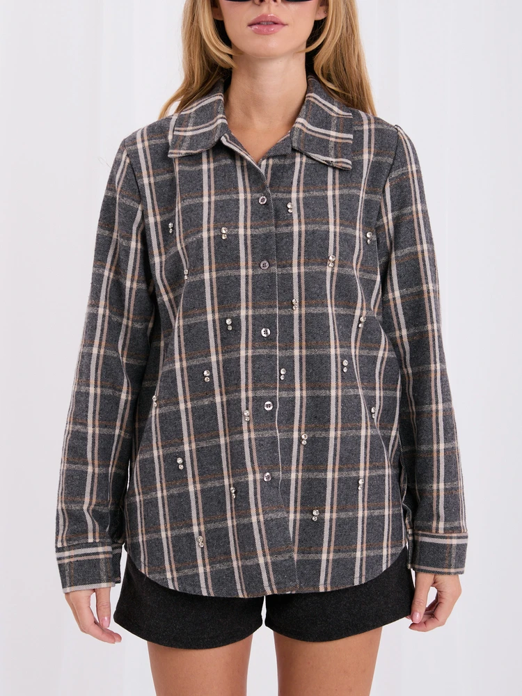 Italy Moda Koszula-MI-KS-52078-4.16P-grafito