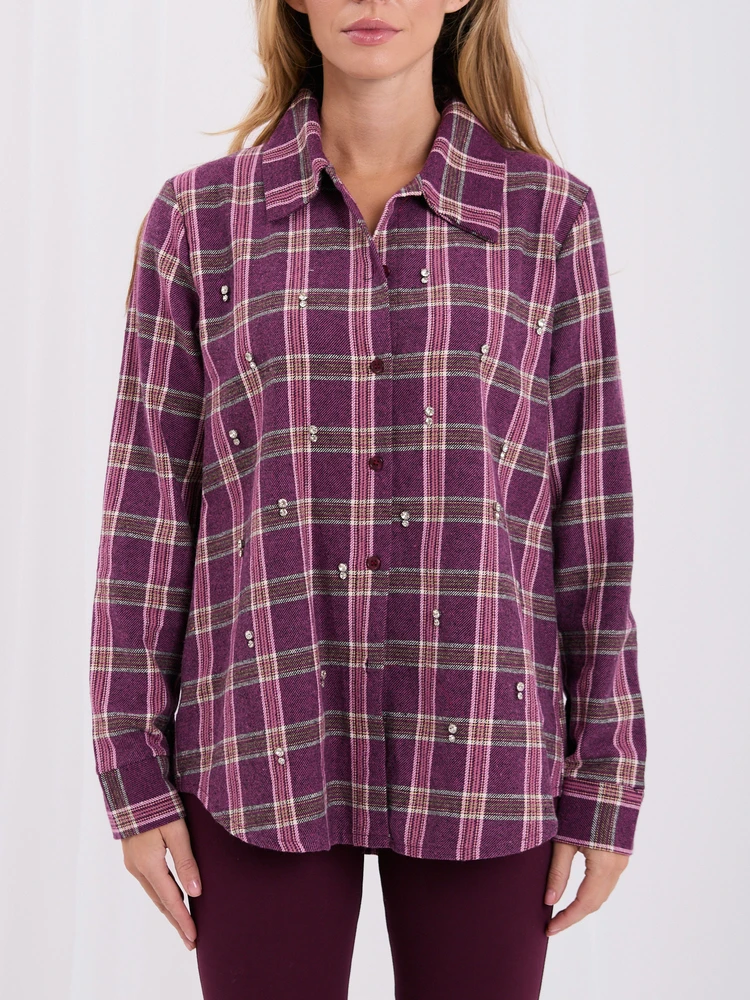 Italy Moda Koszula-MI-KS-52078.03-violetinė