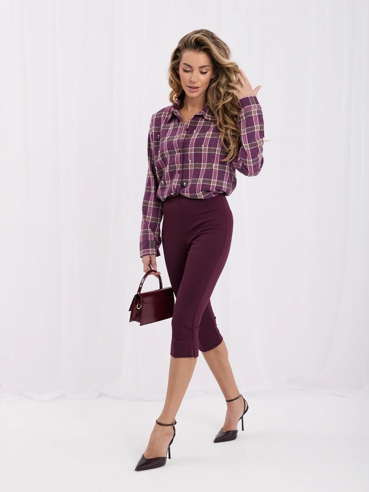 Italy Moda Koszula-MI-KS-52078.03-violetinė