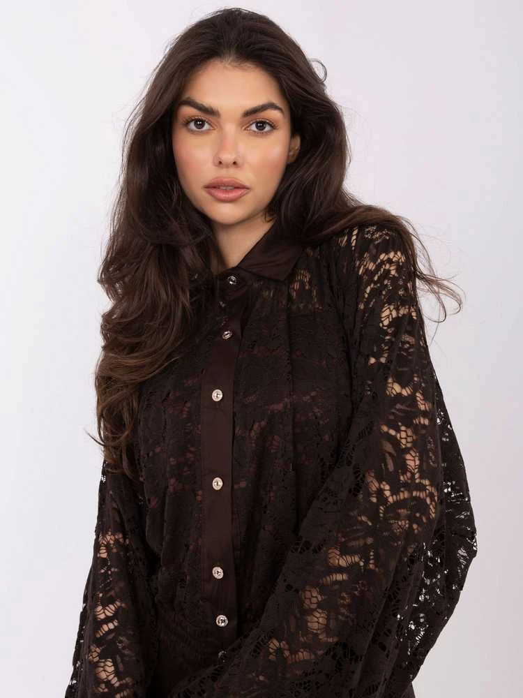Italy Moda Koszula-MI-KS-C239.78-ciemny ruda