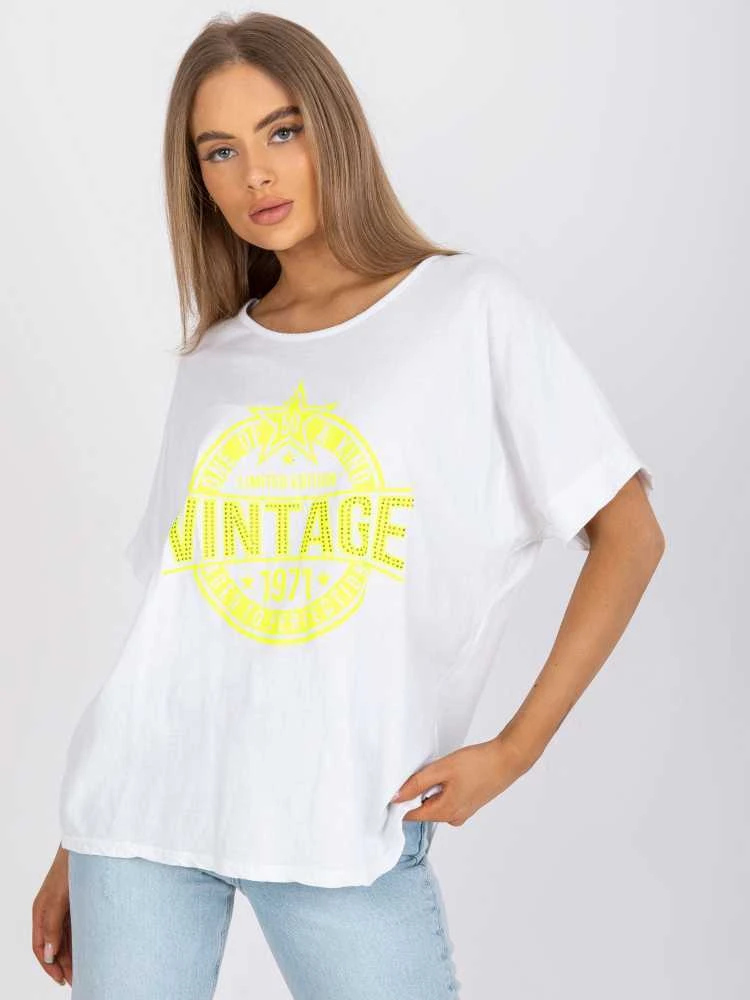 Italy Moda Marškinėliai-DHJ-TS-6860.26X-balta-geltona