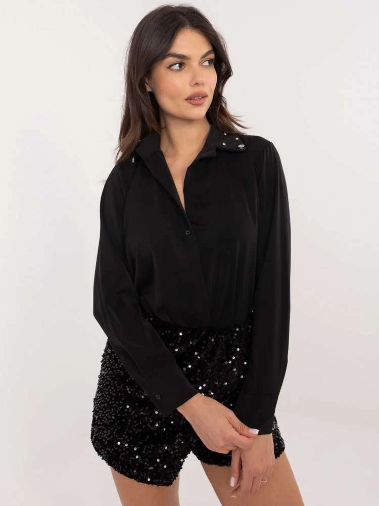 Italy Moda Marškiniai-DHJ-KS-15260.96-juodi