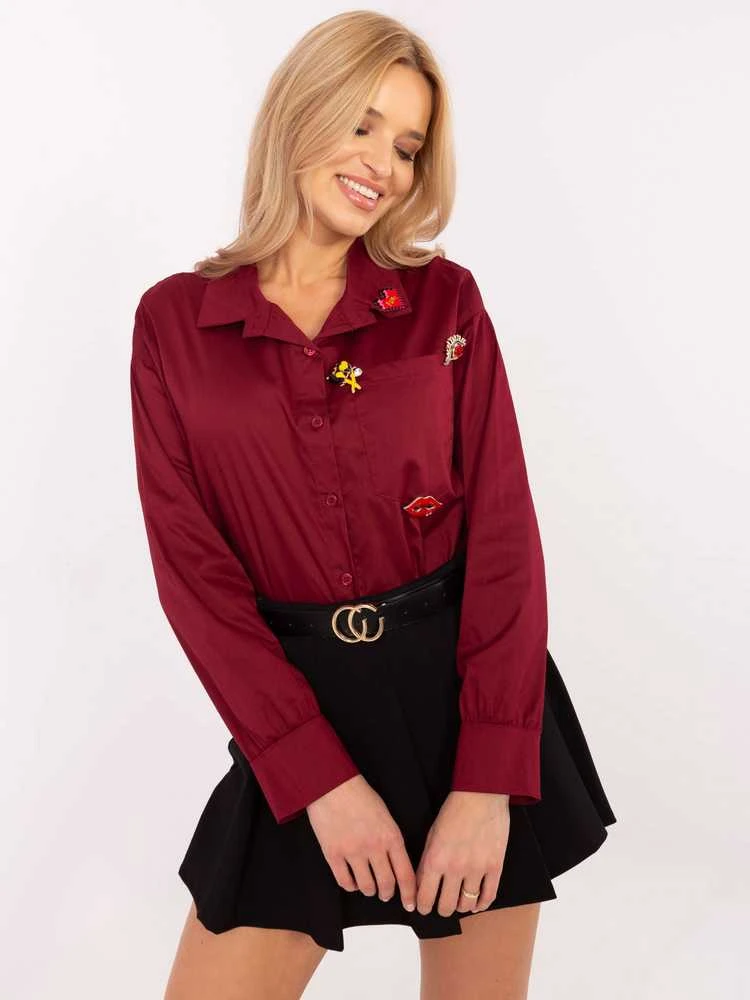 Italy Moda Marškiniai-DHJ-KS-9230.75P-bordo