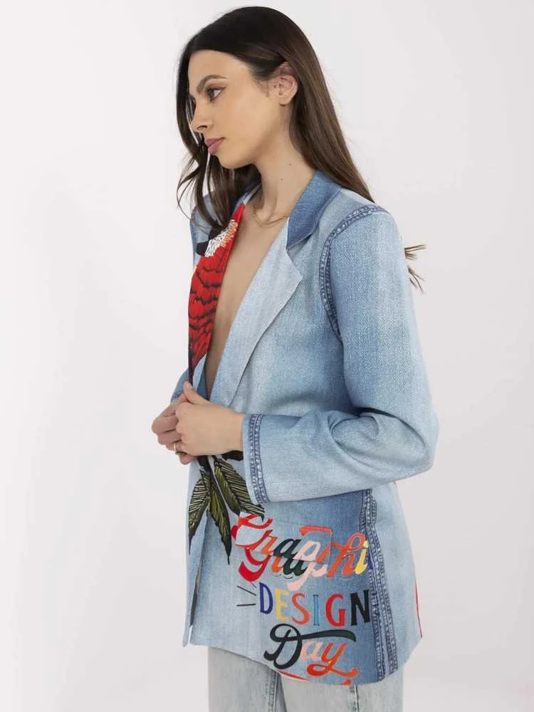 Italy Moda Švarkas moterims DHJ-MA-18525-33.18-mėlyna