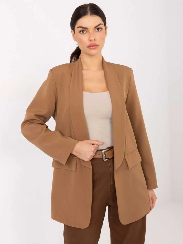 Italy Moda Švarkas moterims -DHJ-MA-18657-2.09-camelowy