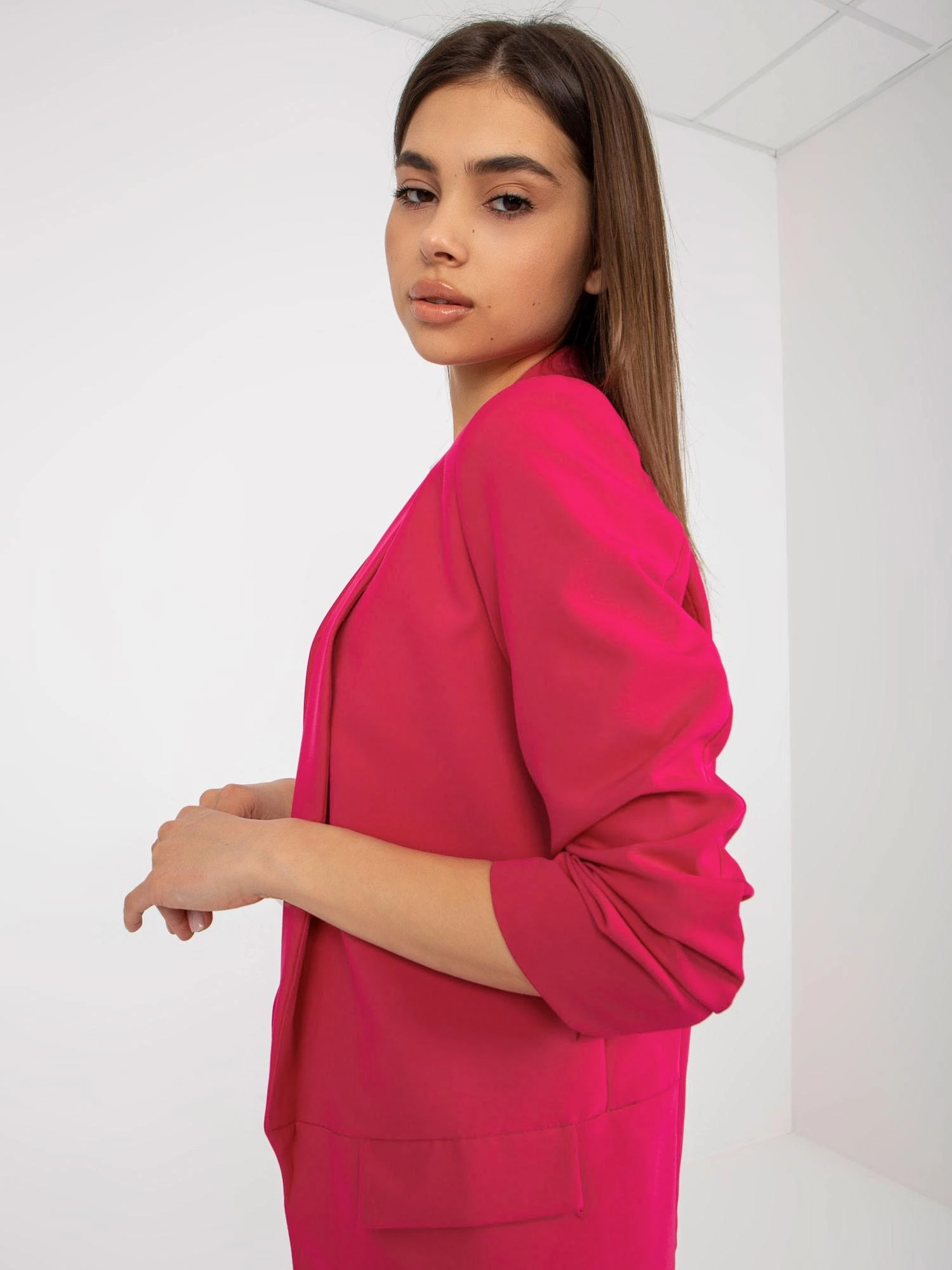 Italy Moda Švarkas moterims DHJ-MA-7684.15P-ciemny rožinė