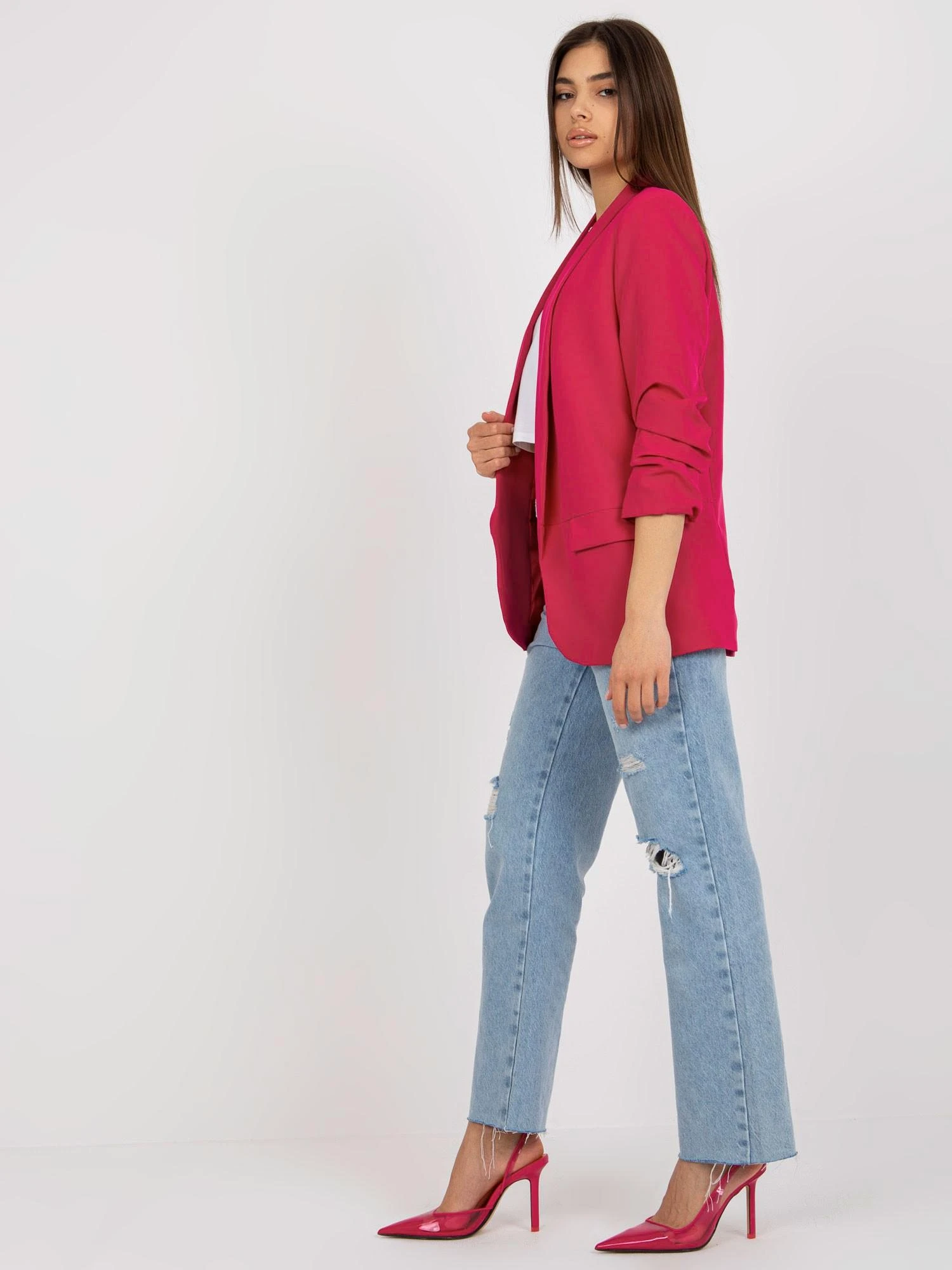 Italy Moda Švarkas moterims DHJ-MA-7684.15P-ciemny rožinė