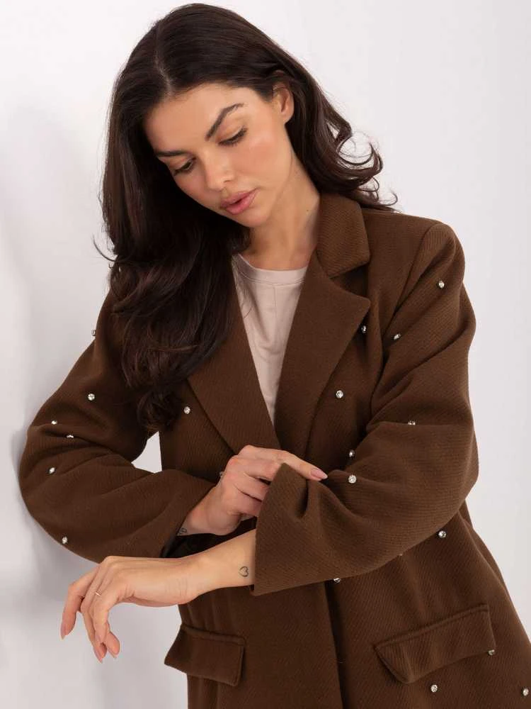 Italy Moda Švarkas moterims IT-MA-18365.97-ruda