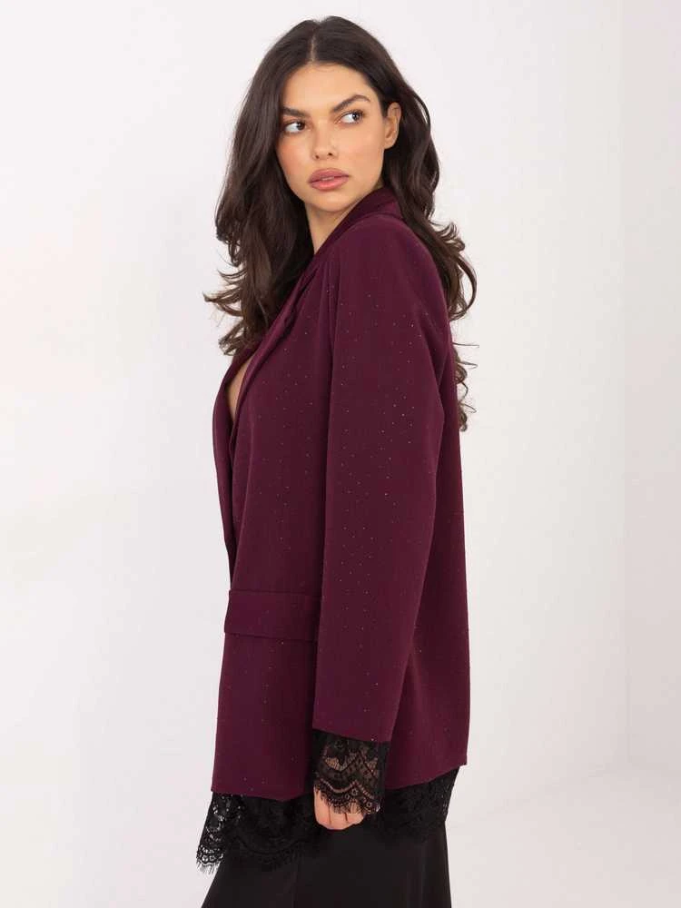 Italy Moda Švarkas moterims IT-MA-FL9916-1.07P-ciemny raudona