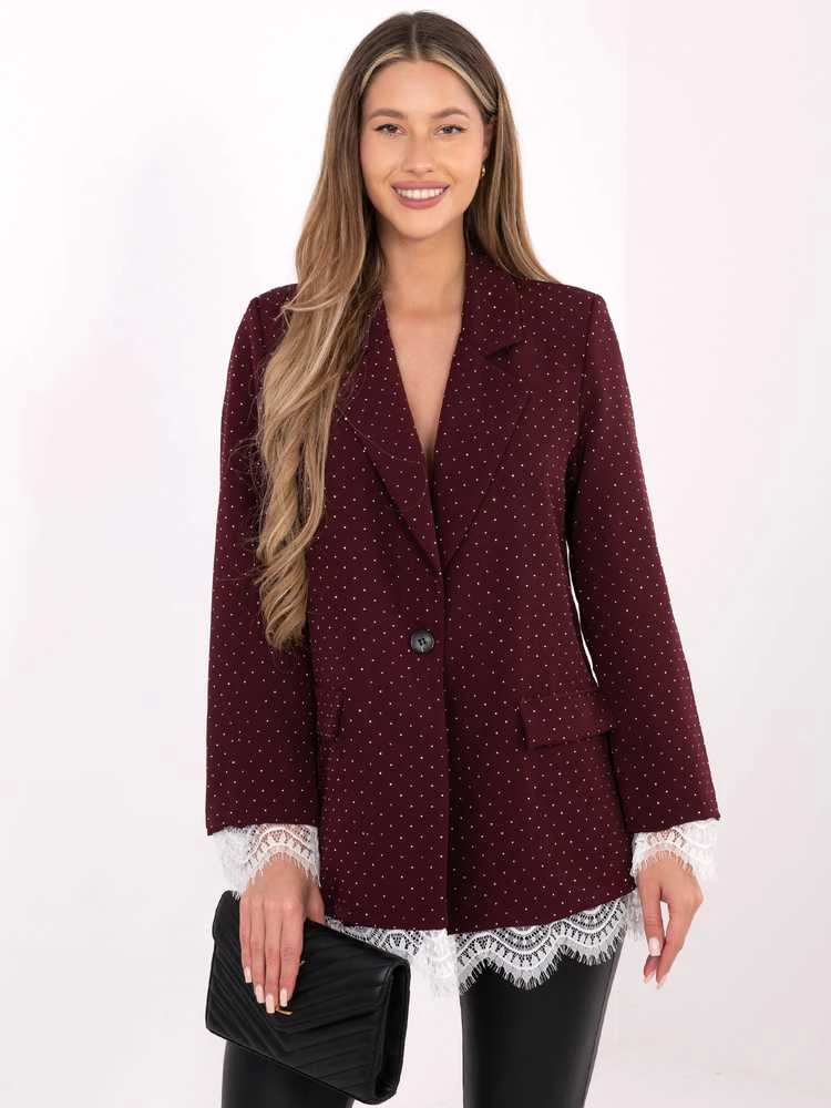 Italy Moda Švarkas moterims IT-MA-FL9916-2.12P-bordinė