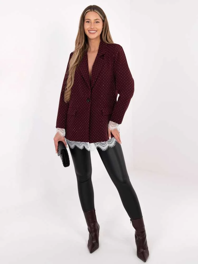 Italy Moda Švarkas moterims IT-MA-FL9916-2.12P-bordinė