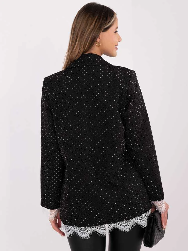 Italy Moda Švarkas moterims -IT-MA-FL9916-2.12P-juodai-sidabrinis