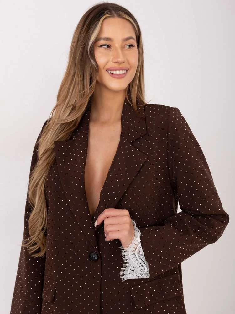 Italy Moda Švarkas moterims -IT-MA-FL9916-2.12P-ruda