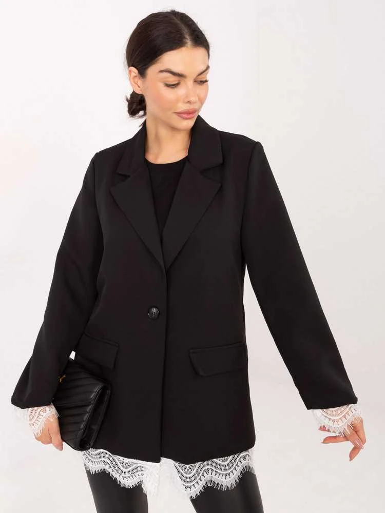 Italy Moda Švarkas moterims -IT-MA-FL9916.02P-juoda