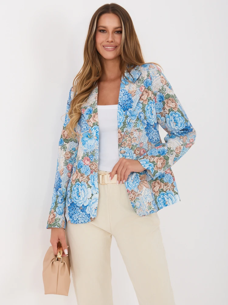 Italy Moda Marynarka-IT-MA-FL9928.15-mėlyna