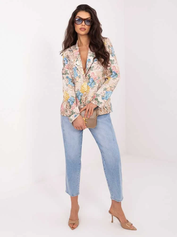 Italy Moda Švarkas moterims -IT-MA-FL9928.15-smėlio spalva