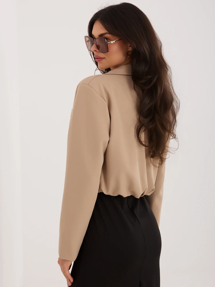 Italy Moda Marynarka-MI-MA-3232.90-ciemny bezowy
