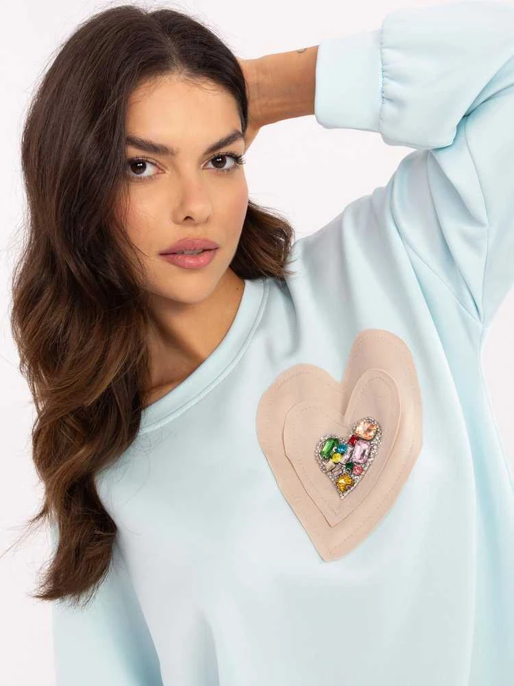 Italy Moda Megztinis-DHJ-BL-20322.72-šviesiai mėlynas