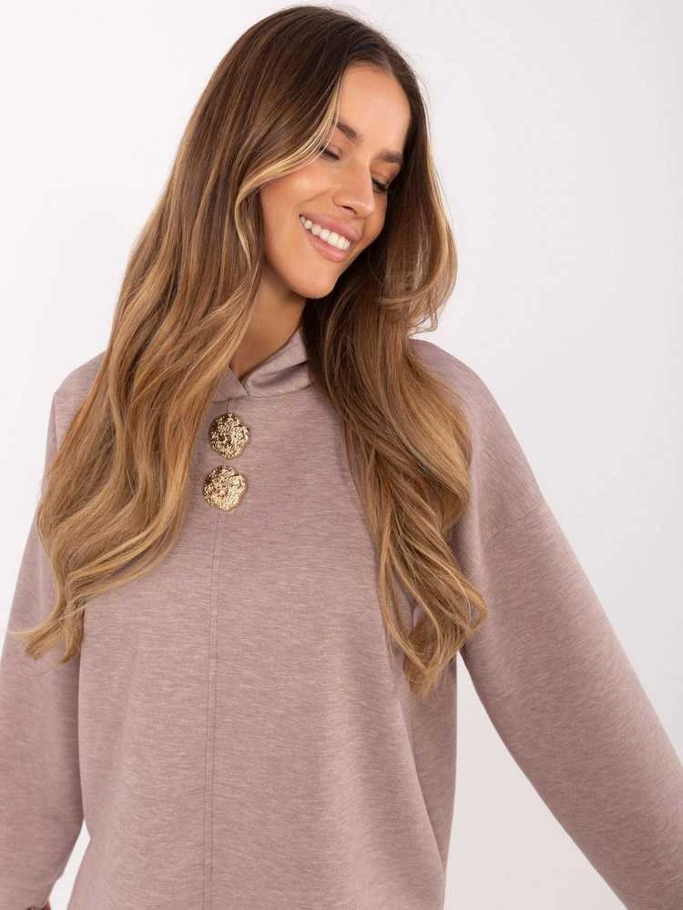 Italy Moda Megztinis-DHJ-BL-20510.68-tamsiai smėlio spalvos