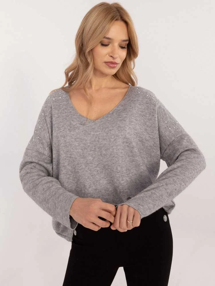 Italy Moda Megztinis-DHJ-SW-17690.21-pilkas