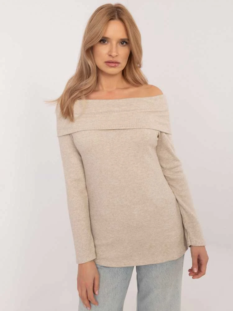 Italy Moda Megztinis-DHJ-SW-A2449.33-smėlio spalvos