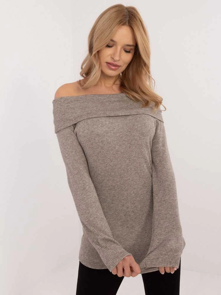 Italy Moda Megztinis-DHJ-SW-A2449.33-tamsiai smėlio spalvos