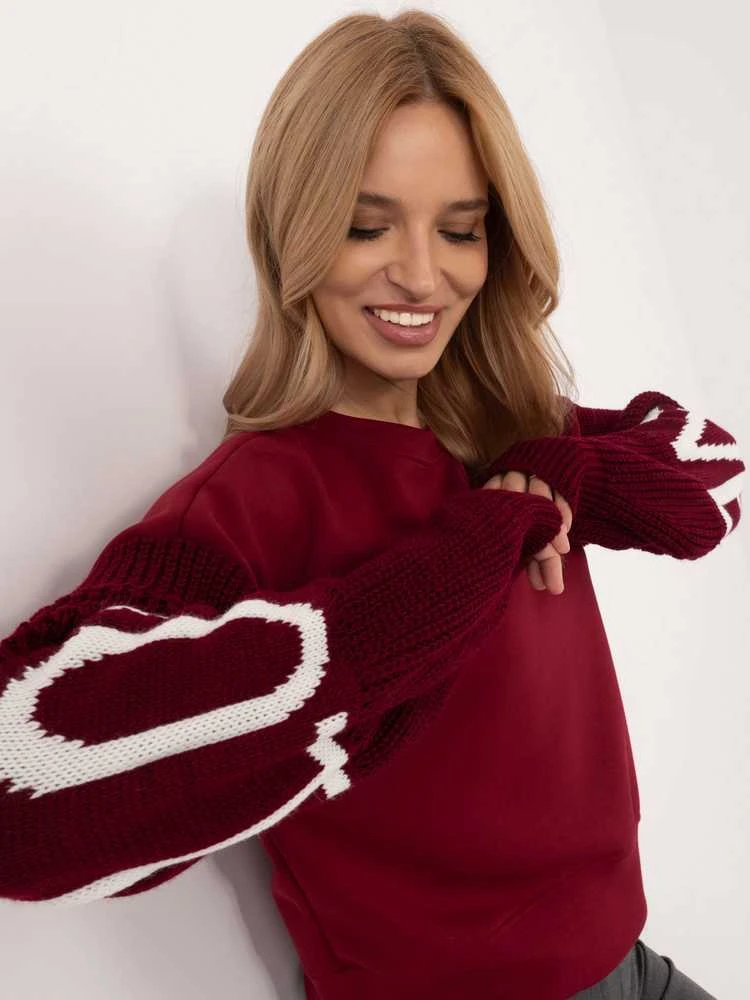 Italy Moda Megztinis-MI-BL-M5975.26P-bordo