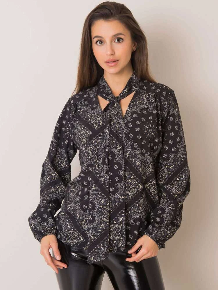 Italy Moda Palaidinė-DHJ-BZ-12182-4.31P-juoda-smėlio spalvos