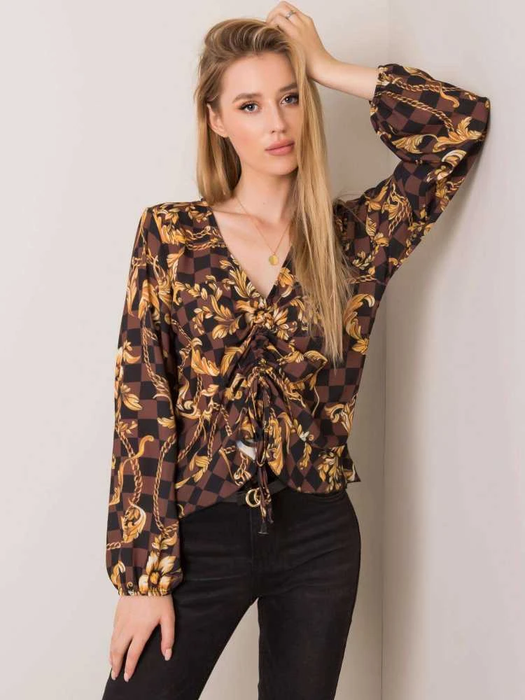 Italy Moda Palaidinė-DHJ-BZ-12283.94P-ruda