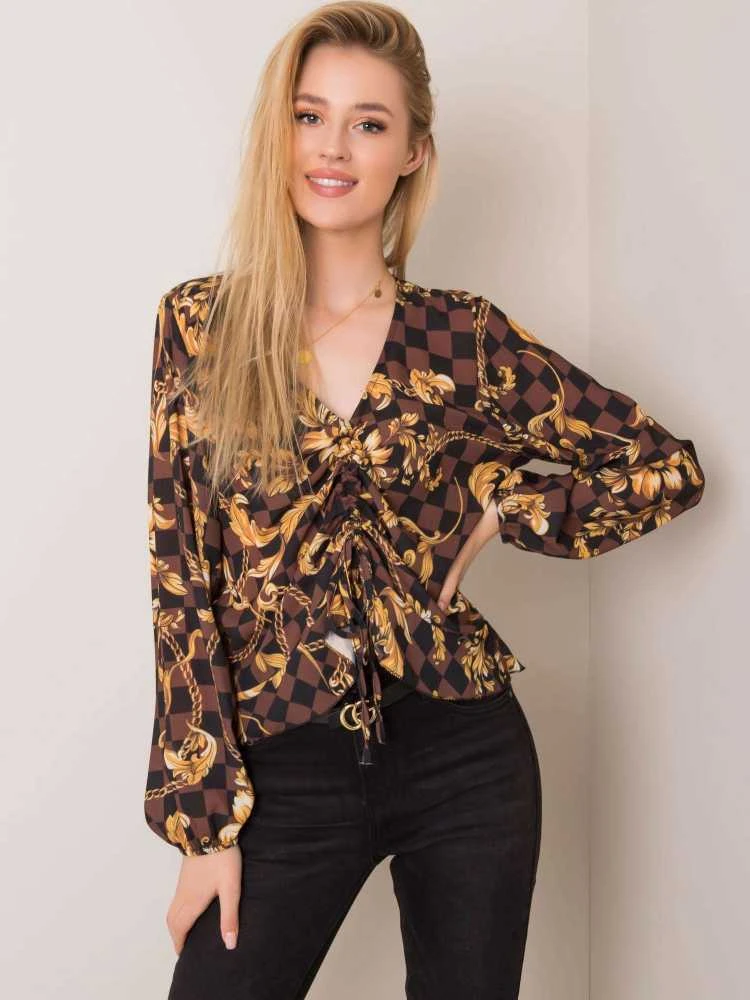 Italy Moda Palaidinė-DHJ-BZ-12283.94P-ruda