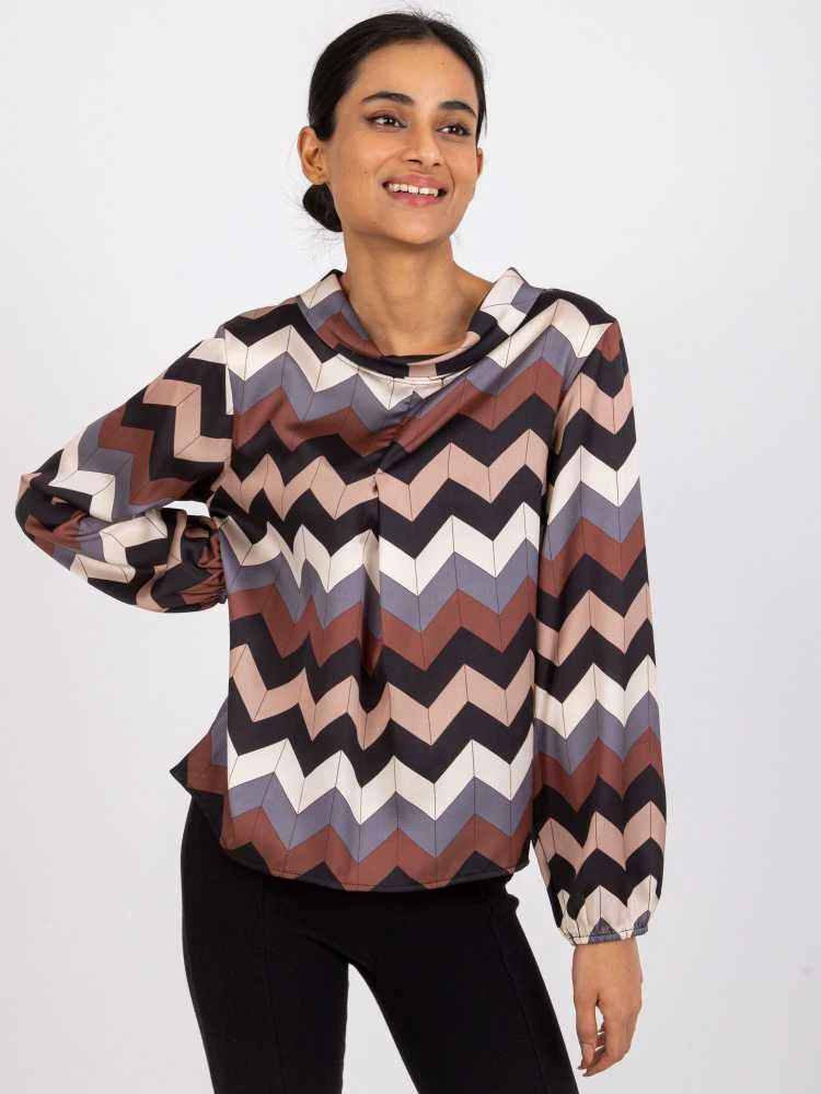 Italy Moda Palaidinė-DHJ-BZ-12311.49P-juoda-smėlio spalvos