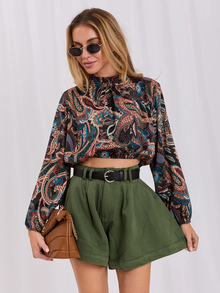 Italy Moda Palaidinė-DHJ-BZ-15170.39-juoda-smėlio spalvos