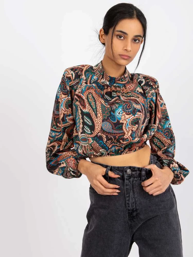 Italy Moda Palaidinė-DHJ-BZ-15170.39-juoda-smėlio spalvos