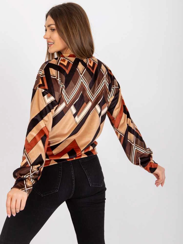 Italy Moda Palaidinė-DHJ-BZ-6033-1.49P-juoda-smėlio spalvos