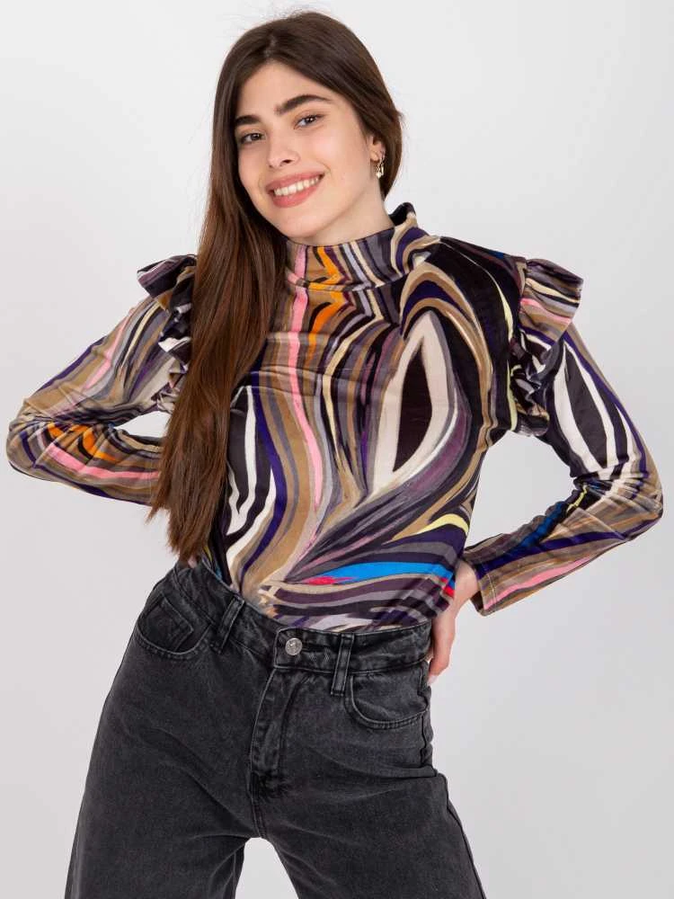 Italy Moda Palaidinė-DHJ-BZ-6533C.90-juoda-smėlio spalvos